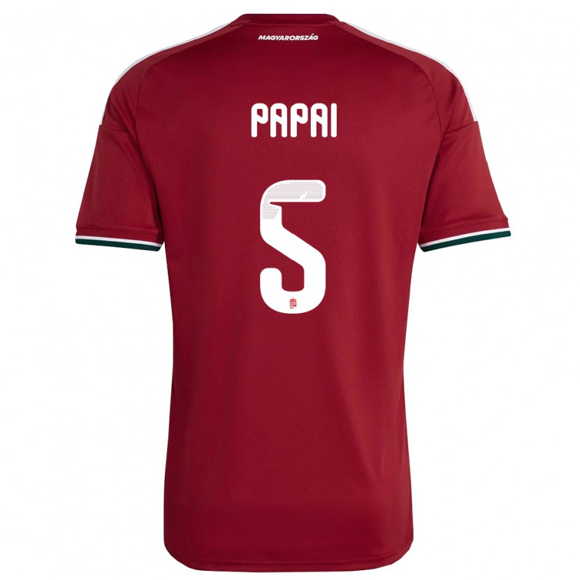 Danxen Hombre Camiseta Hungría Emőke Pápai #5 Rojo Blanco Verde 1ª Equipación 26-28 La Camisa