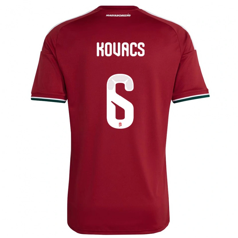 Danxen Hombre Camiseta Hungría Noel Kovács #6 Rojo Blanco Verde 1ª Equipación 26-28 La Camisa