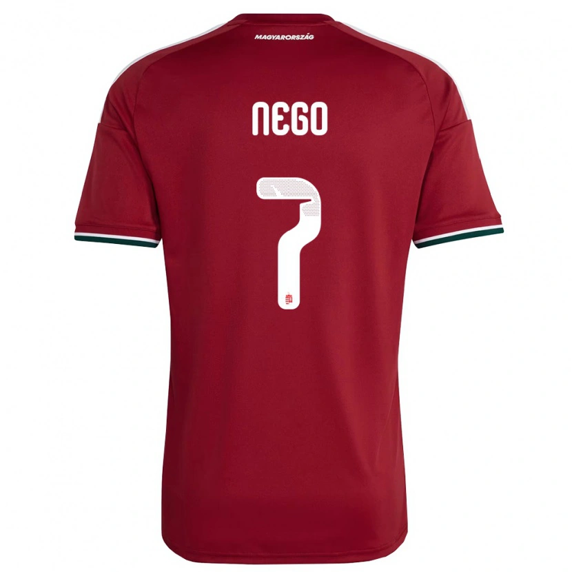 Danxen Hombre Camiseta Hungría Loïc Nego #7 Rojo Blanco Verde 1ª Equipación 26-28 La Camisa