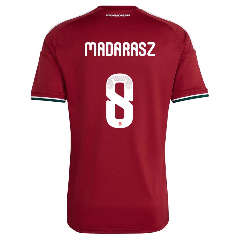 Danxen Hombre Camiseta Hungría Ádám Madarász #8 Rojo Blanco Verde 1ª Equipación 26-28 La Camisa