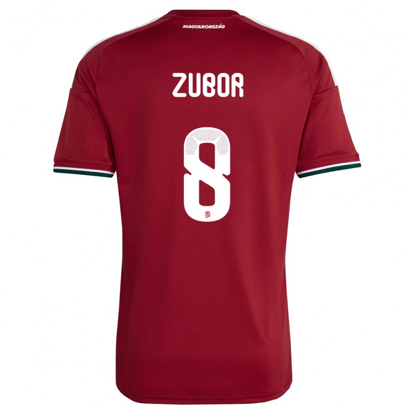 Danxen Hombre Camiseta Hungría Ádám Zubor #8 Rojo Blanco Verde 1ª Equipación 26-28 La Camisa