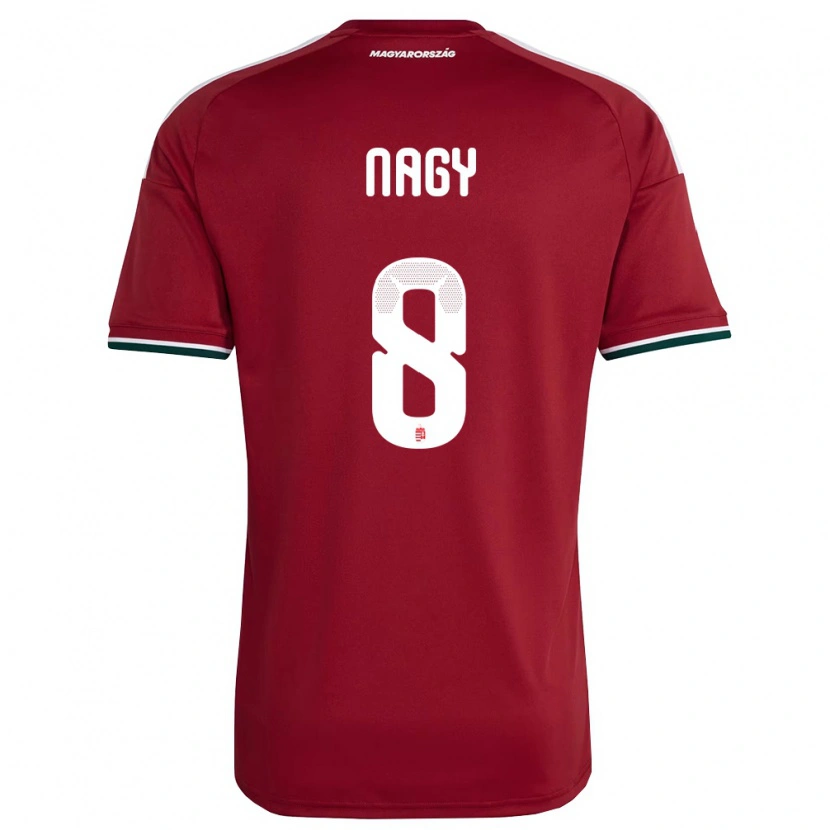 Danxen Hombre Camiseta Hungría Ádám Nagy #8 Rojo Blanco Verde 1ª Equipación 26-28 La Camisa