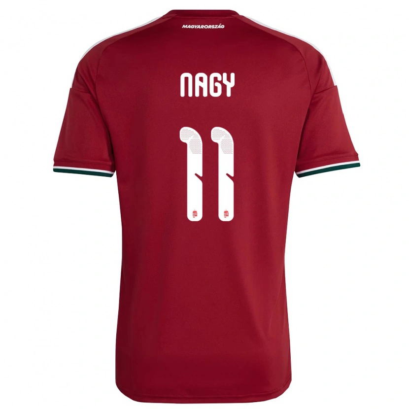 Danxen Hombre Camiseta Hungría Virág Nagy #11 Rojo Blanco Verde 1ª Equipación 26-28 La Camisa