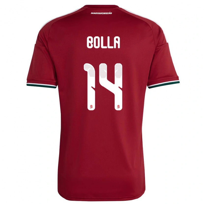 Danxen Hombre Camiseta Hungría Bendegúz Bolla #14 Rojo Blanco Verde 1ª Equipación 26-28 La Camisa