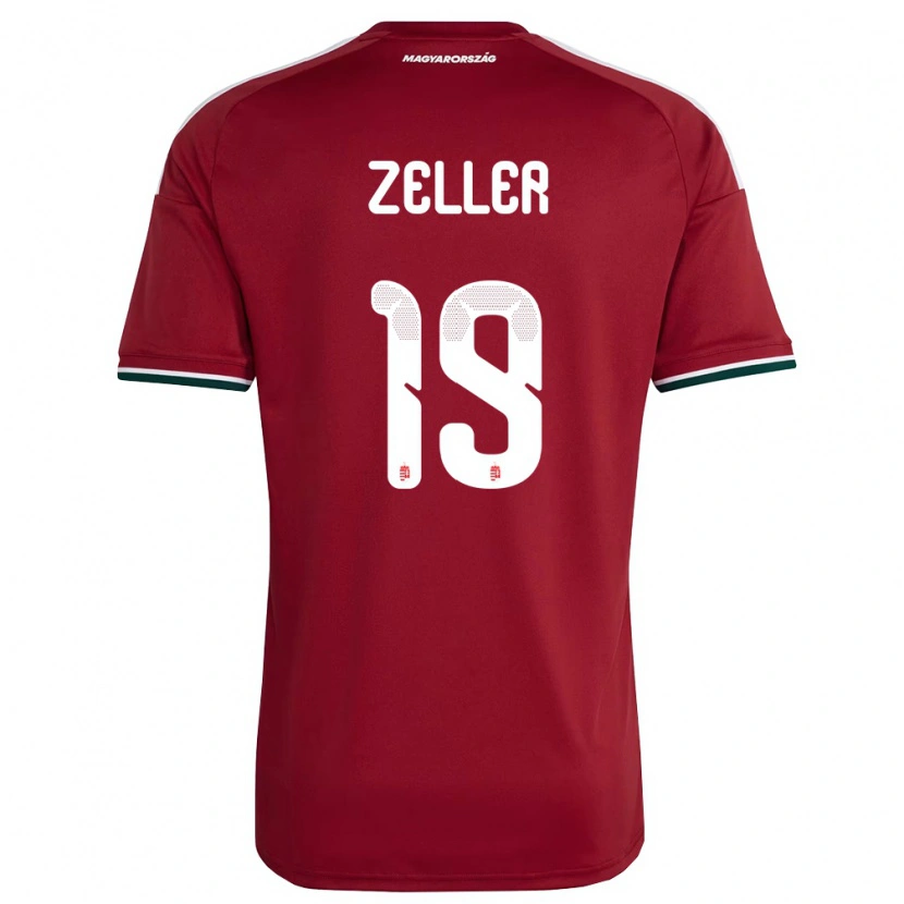 Danxen Hombre Camiseta Hungría Dóra Zeller #19 Rojo Blanco Verde 1ª Equipación 26-28 La Camisa