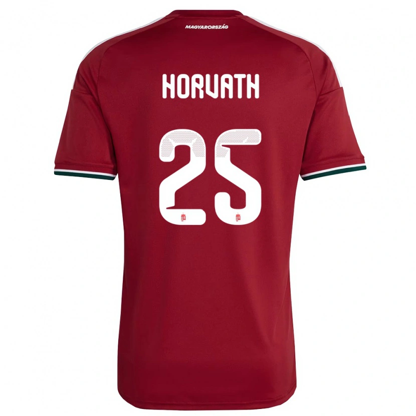 Danxen Hombre Camiseta Hungría Krisztofer Horváth #25 Rojo Blanco Verde 1ª Equipación 26-28 La Camisa