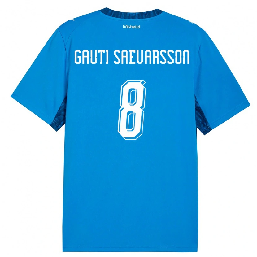 Danxen Hombre Camiseta Islandia Gudmar Gauti Saevarsson #8 Azul Marino 1ª Equipación 26-28 La Camisa