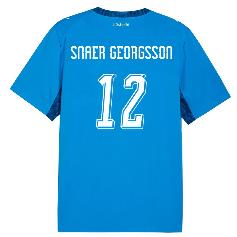 Danxen Hombre Camiseta Islandia Halldór Snaer Georgsson #12 Azul Marino 1ª Equipación 26-28 La Camisa