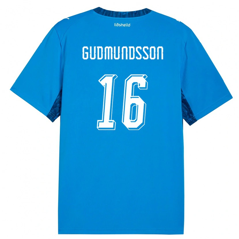Danxen Hombre Camiseta Islandia Jón Breki Gudmundsson #16 Azul Marino 1ª Equipación 26-28 La Camisa