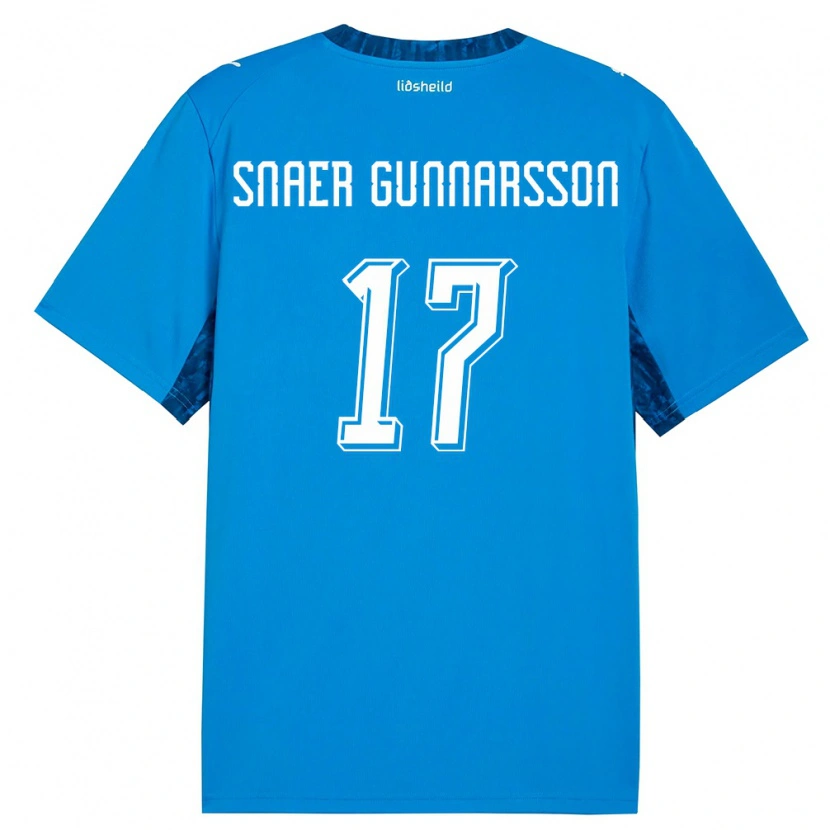 Danxen Hombre Camiseta Islandia Gabríel Snaer Gunnarsson #17 Azul Marino 1ª Equipación 26-28 La Camisa