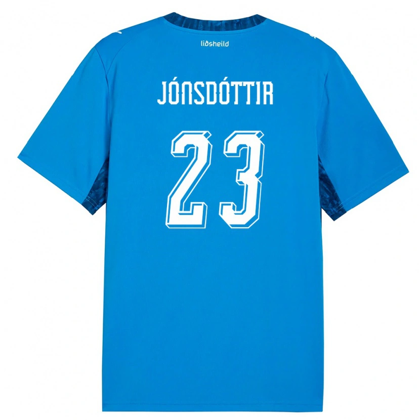 Danxen Hombre Camiseta Islandia Sveindís Jane Jónsdóttir #23 Azul Marino 1ª Equipación 26-28 La Camisa