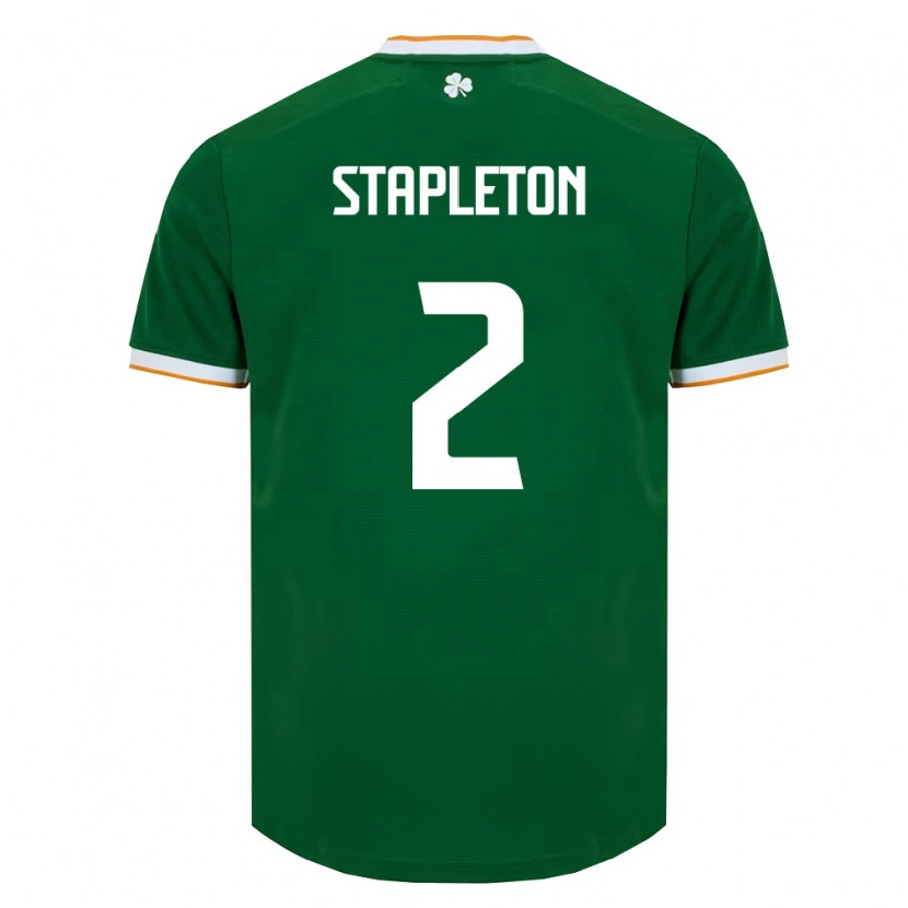 Danxen Hombre Camiseta Irlanda Jessie Stapleton #2 Verde Oscuro Blanco 1ª Equipación 26-28 La Camisa