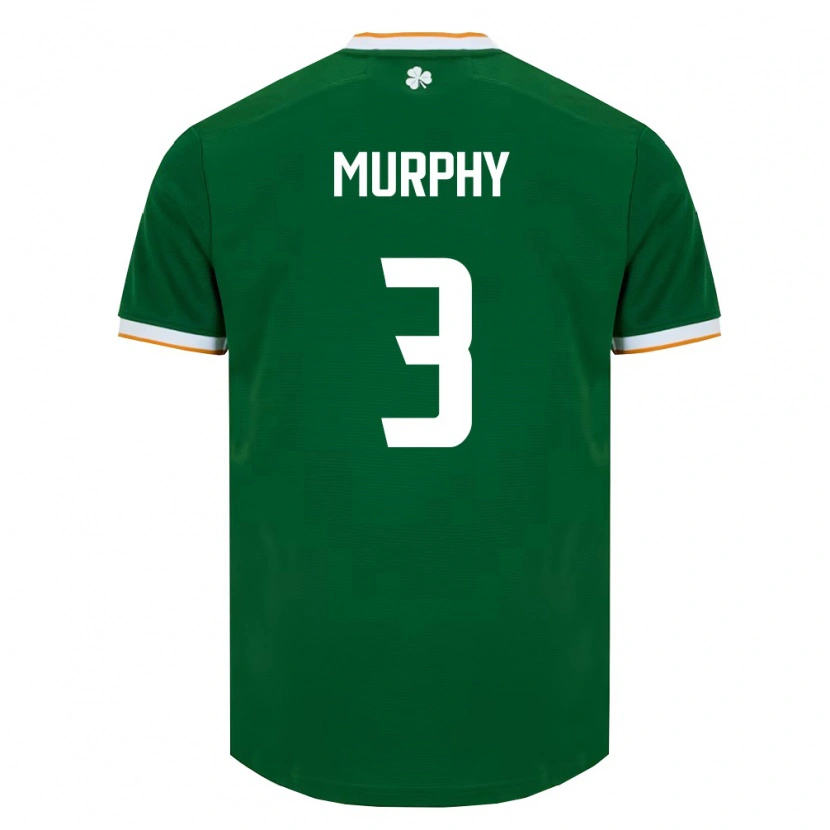 Danxen Hombre Camiseta Irlanda Alex Murphy #3 Verde Oscuro Blanco 1ª Equipación 26-28 La Camisa