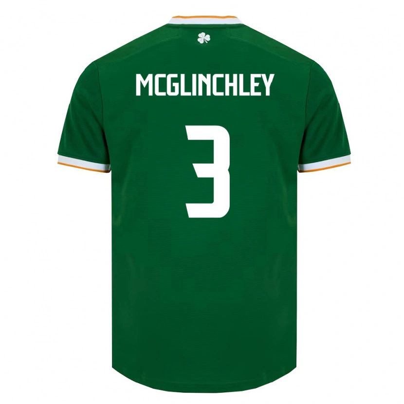 Danxen Hombre Camiseta Irlanda Harry Mcglinchley #3 Verde Oscuro Blanco 1ª Equipación 26-28 La Camisa