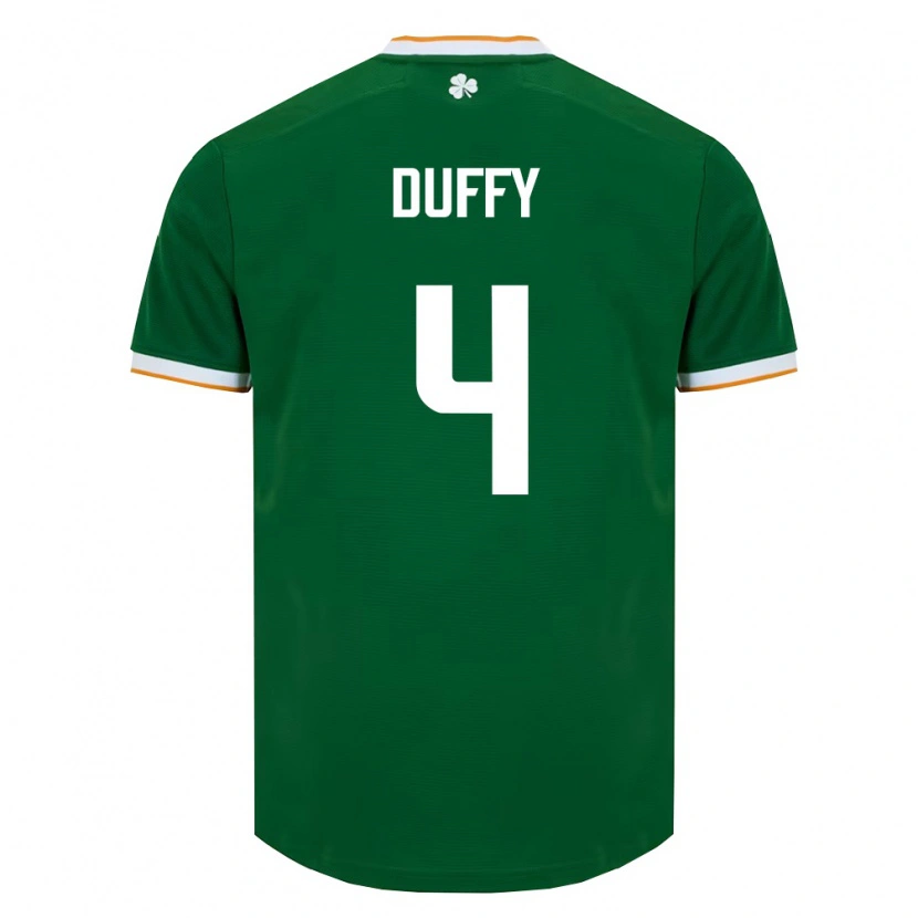 Danxen Hombre Camiseta Irlanda Shane Duffy #4 Verde Oscuro Blanco 1ª Equipación 26-28 La Camisa