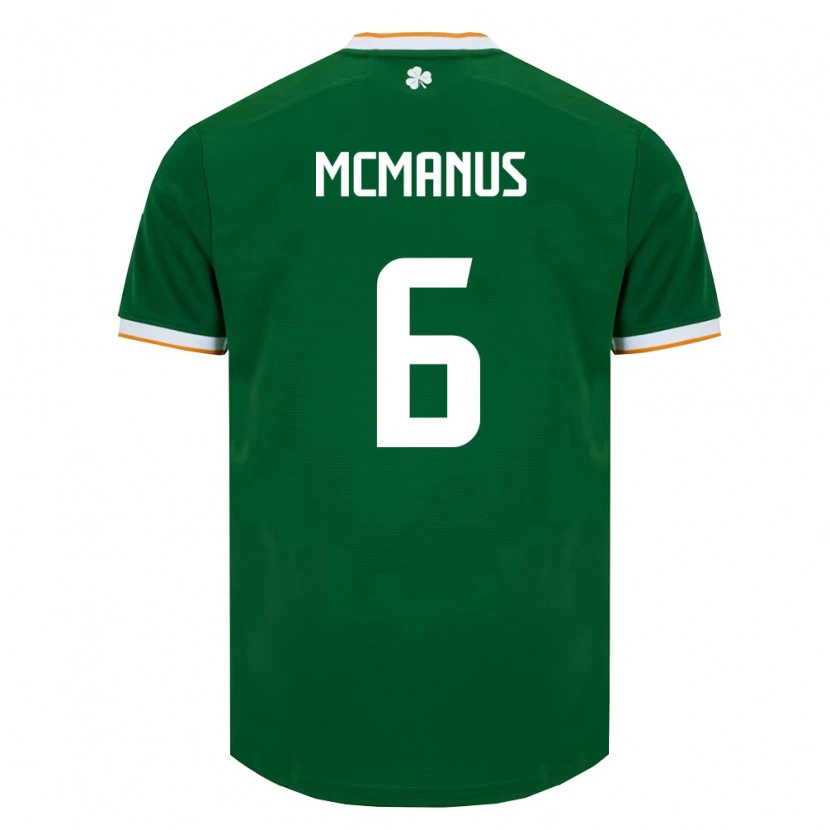 Danxen Hombre Camiseta Irlanda Conor Mcmanus #6 Verde Oscuro Blanco 1ª Equipación 26-28 La Camisa