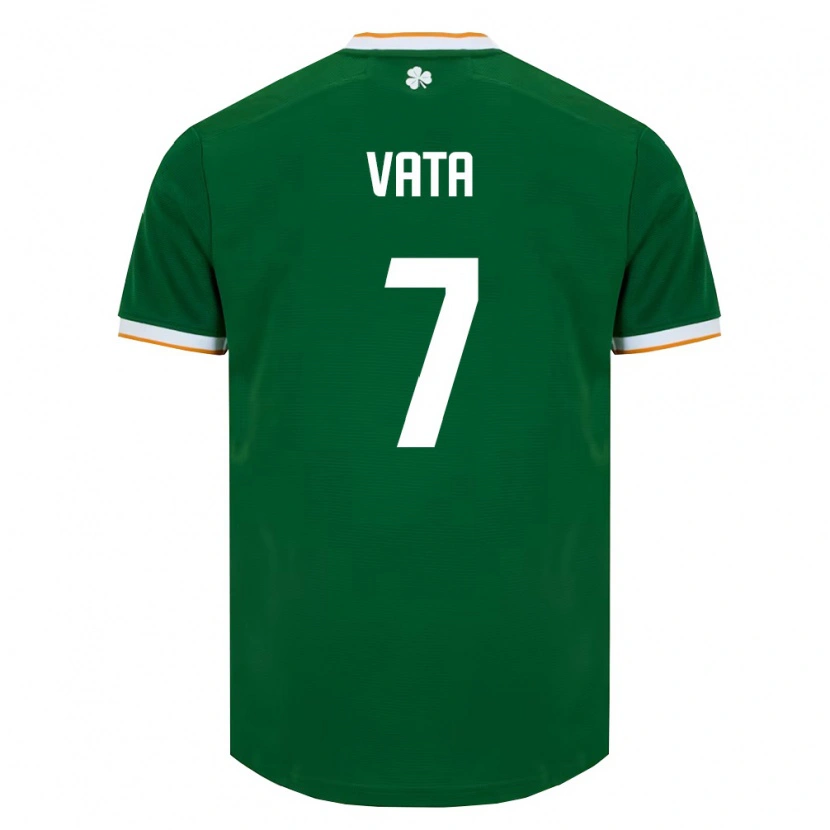 Danxen Hombre Camiseta Irlanda Rocco Vata #7 Verde Oscuro Blanco 1ª Equipación 26-28 La Camisa