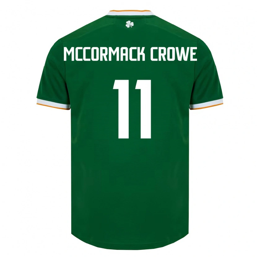 Danxen Hombre Camiseta Irlanda Fionn Mccormack Crowe #11 Verde Oscuro Blanco 1ª Equipación 26-28 La Camisa