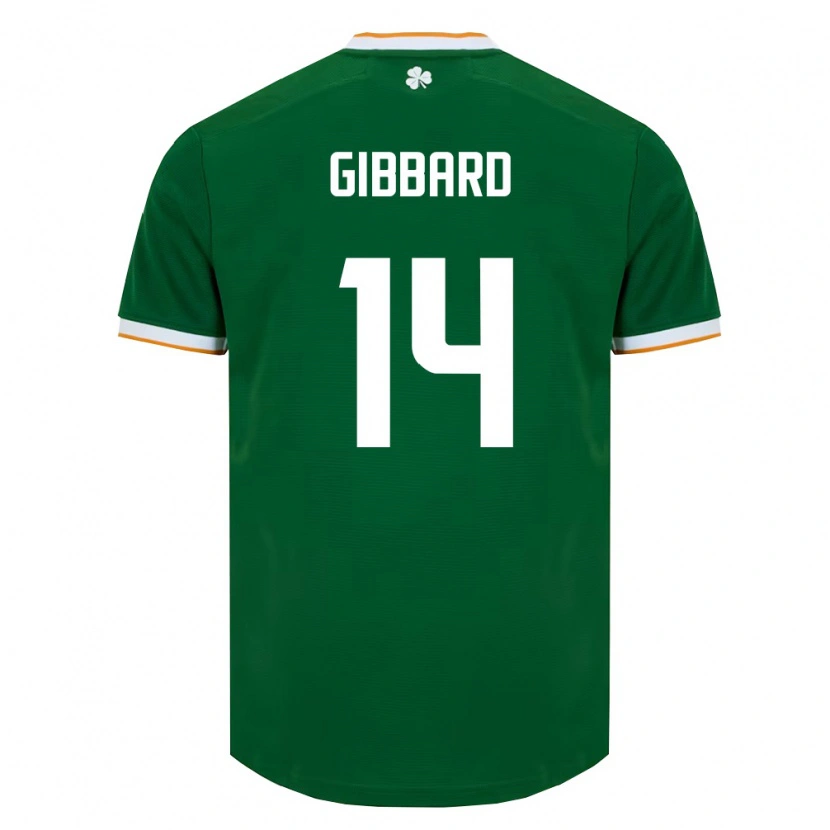 Danxen Hombre Camiseta Irlanda Joseph Gibbard #14 Verde Oscuro Blanco 1ª Equipación 26-28 La Camisa