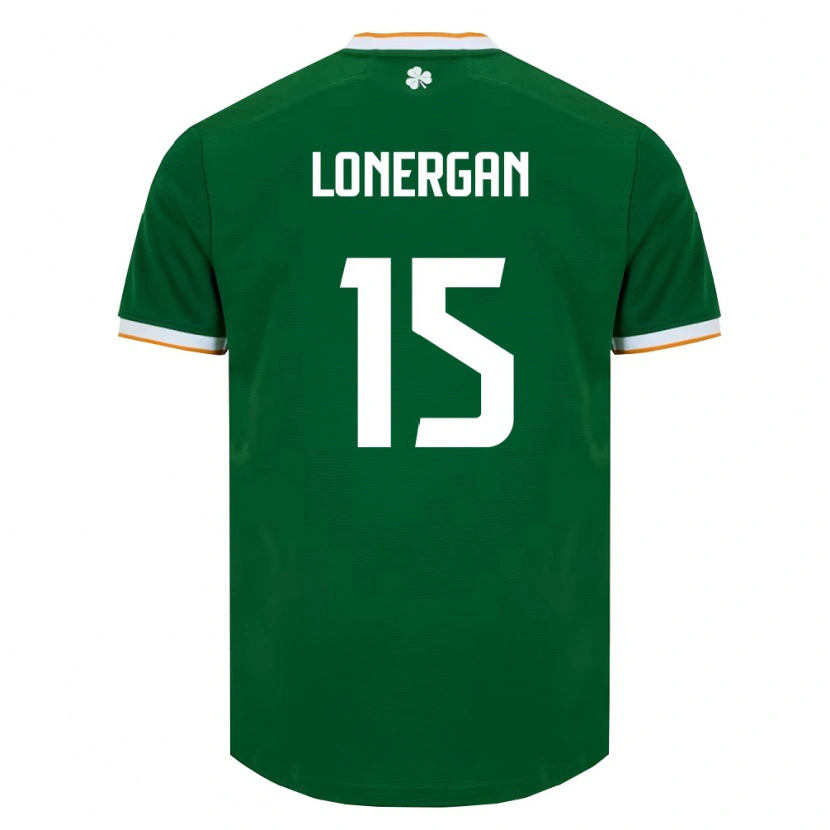 Danxen Hombre Camiseta Irlanda Tommy Lonergan #15 Verde Oscuro Blanco 1ª Equipación 26-28 La Camisa