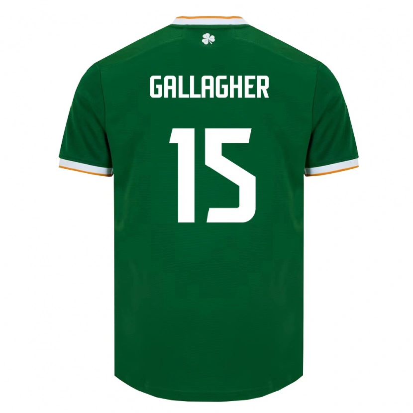 Danxen Hombre Camiseta Irlanda Oisín Gallagher #15 Verde Oscuro Blanco 1ª Equipación 26-28 La Camisa