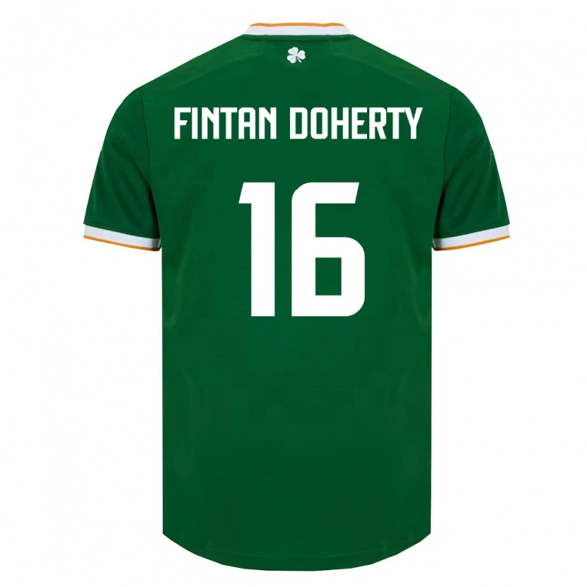 Danxen Hombre Camiseta Irlanda Fintan Doherty #16 Verde Oscuro Blanco 1ª Equipación 26-28 La Camisa