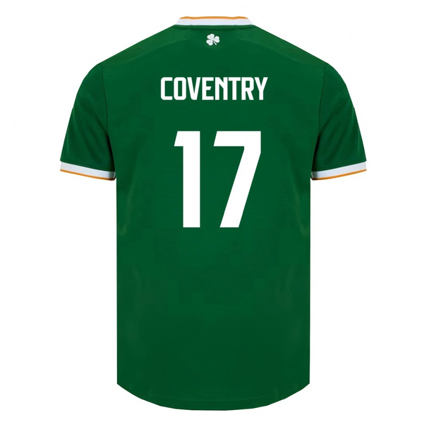 Danxen Hombre Camiseta Irlanda Conor Coventry #17 Verde Oscuro Blanco 1ª Equipación 26-28 La Camisa