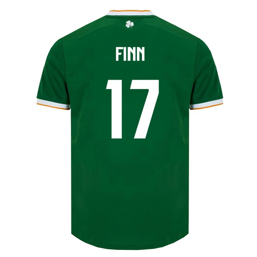 Danxen Hombre Camiseta Irlanda Jamie Finn #17 Verde Oscuro Blanco 1ª Equipación 26-28 La Camisa