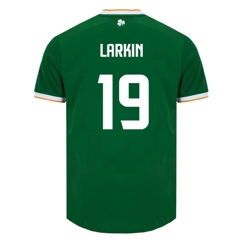 Danxen Hombre Camiseta Irlanda Abbie Larkin #19 Verde Oscuro Blanco 1ª Equipación 26-28 La Camisa