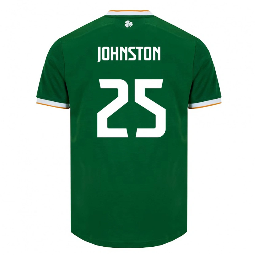 Danxen Hombre Camiseta Irlanda Mikey Johnston #25 Verde Oscuro Blanco 1ª Equipación 26-28 La Camisa