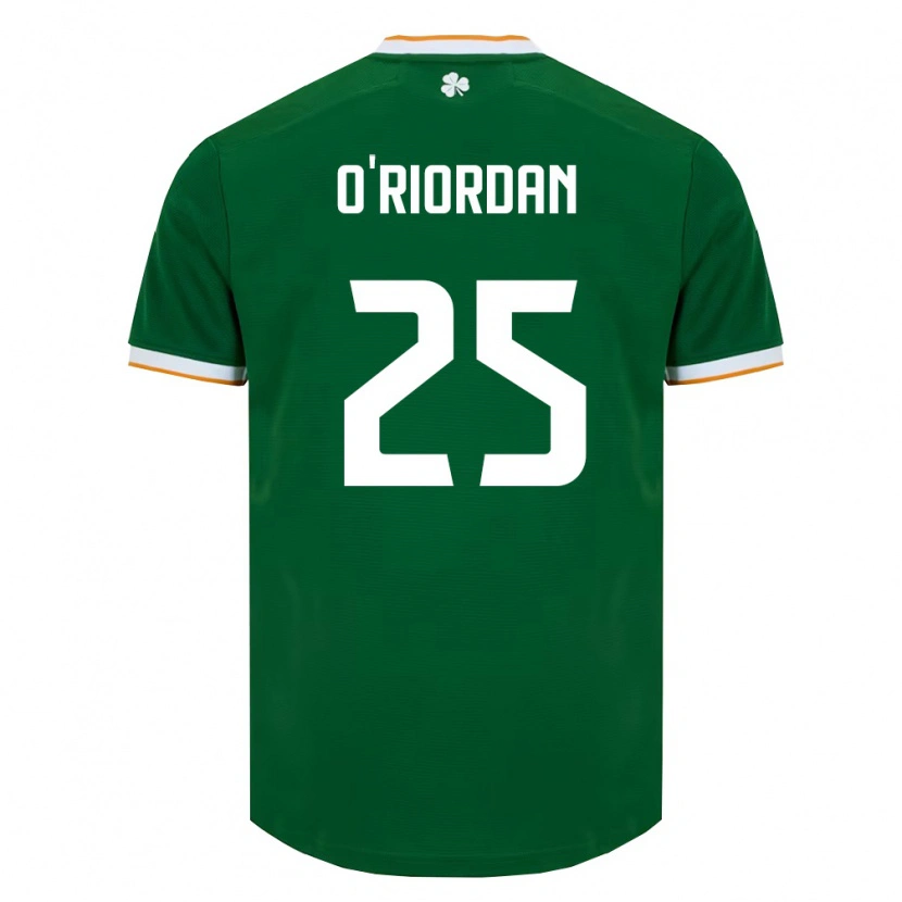 Danxen Hombre Camiseta Irlanda Claire O'riordan #25 Verde Oscuro Blanco 1ª Equipación 26-28 La Camisa
