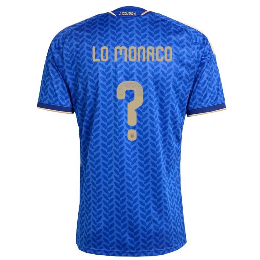 Danxen Hombre Camiseta Italia Luca Lo Monaco #0 Azul Marino Oro 1ª Equipación 26-28 La Camisa