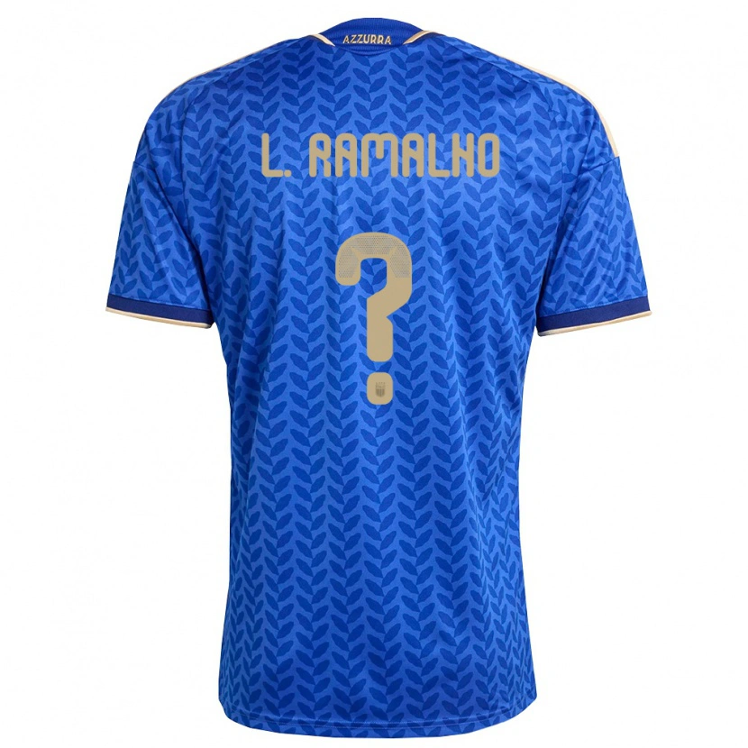 Danxen Hombre Camiseta Italia Leonard Maria Lima Ramalho #0 Azul Marino Oro 1ª Equipación 26-28 La Camisa