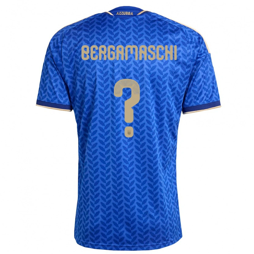 Danxen Hombre Camiseta Italia Valentina Bergamaschi #0 Azul Marino Oro 1ª Equipación 26-28 La Camisa
