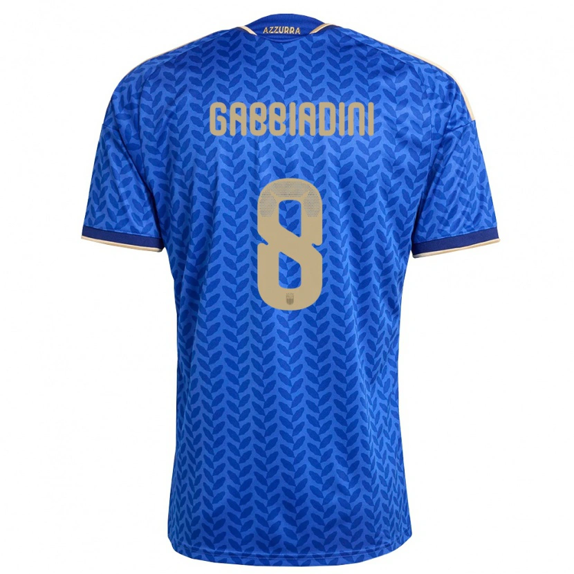 Danxen Hombre Camiseta Italia Melania Gabbiadini #8 Azul Marino Oro 1ª Equipación 26-28 La Camisa