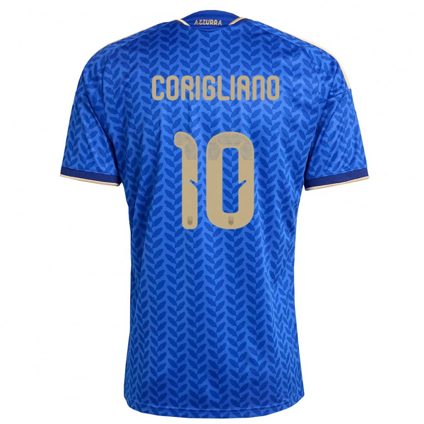 Danxen Hombre Camiseta Italia Thomas Corigliano #10 Azul Marino Oro 1ª Equipación 26-28 La Camisa