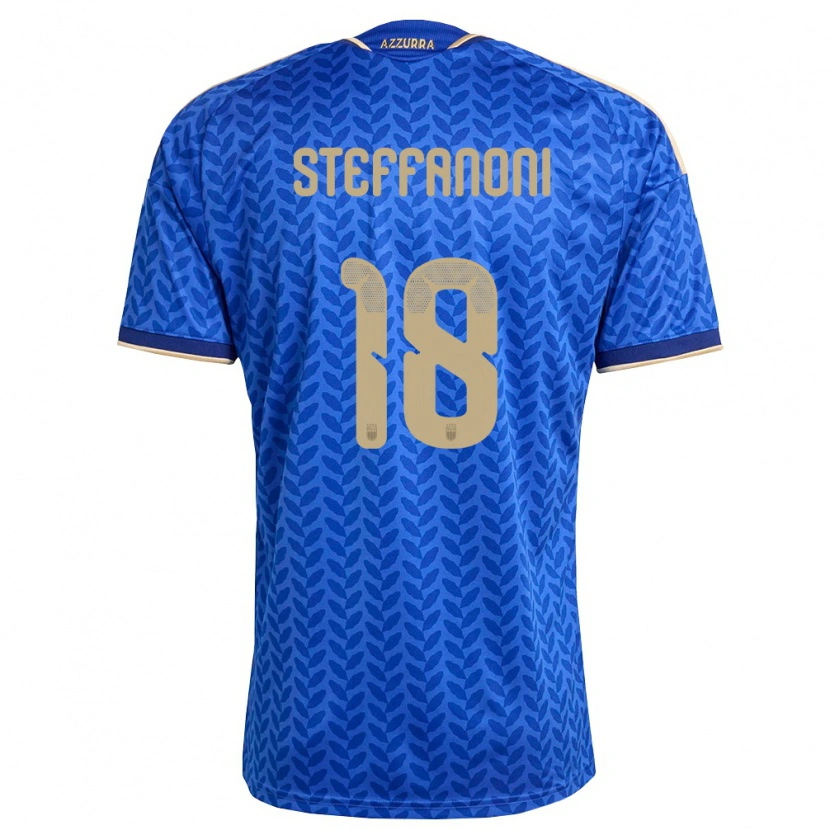 Danxen Hombre Camiseta Italia Federico Steffanoni #18 Azul Marino Oro 1ª Equipación 26-28 La Camisa