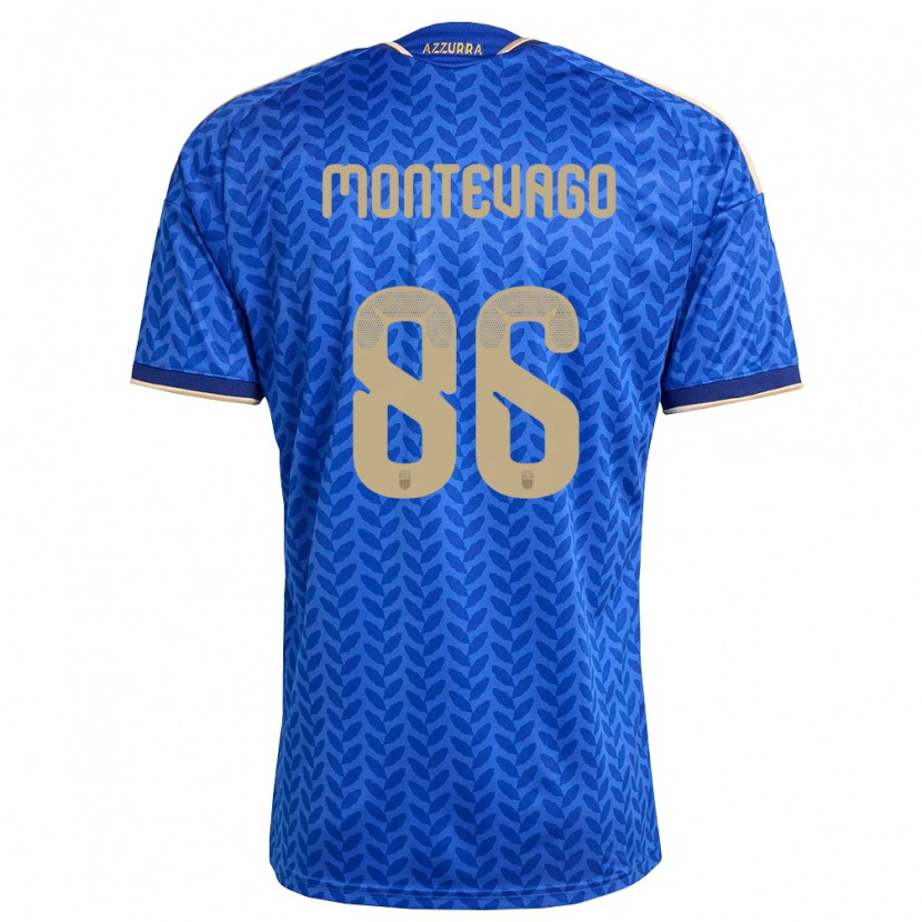 Danxen Hombre Camiseta Italia Daniele Montevago #86 Azul Marino Oro 1ª Equipación 26-28 La Camisa