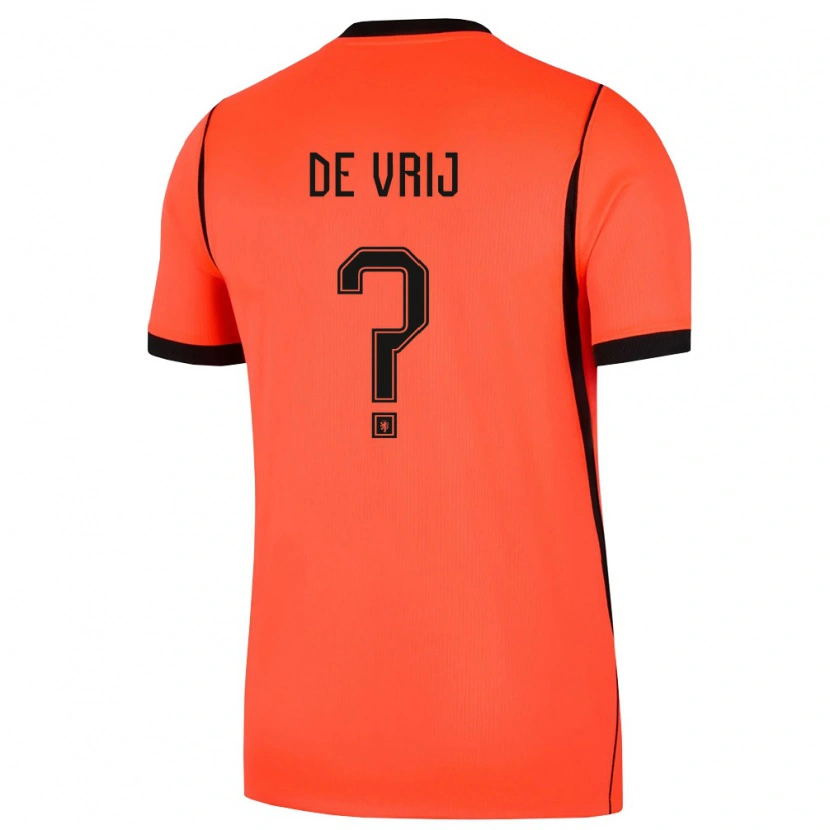 Danxen Hombre Camiseta Países Bajos Stefan De Vrij #0 Naranja Negro 1ª Equipación 26-28 La Camisa