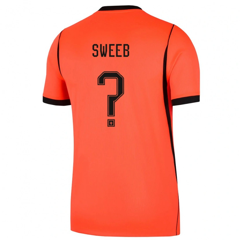 Danxen Hombre Camiseta Países Bajos Matthew Sweeb #0 Naranja Negro 1ª Equipación 26-28 La Camisa