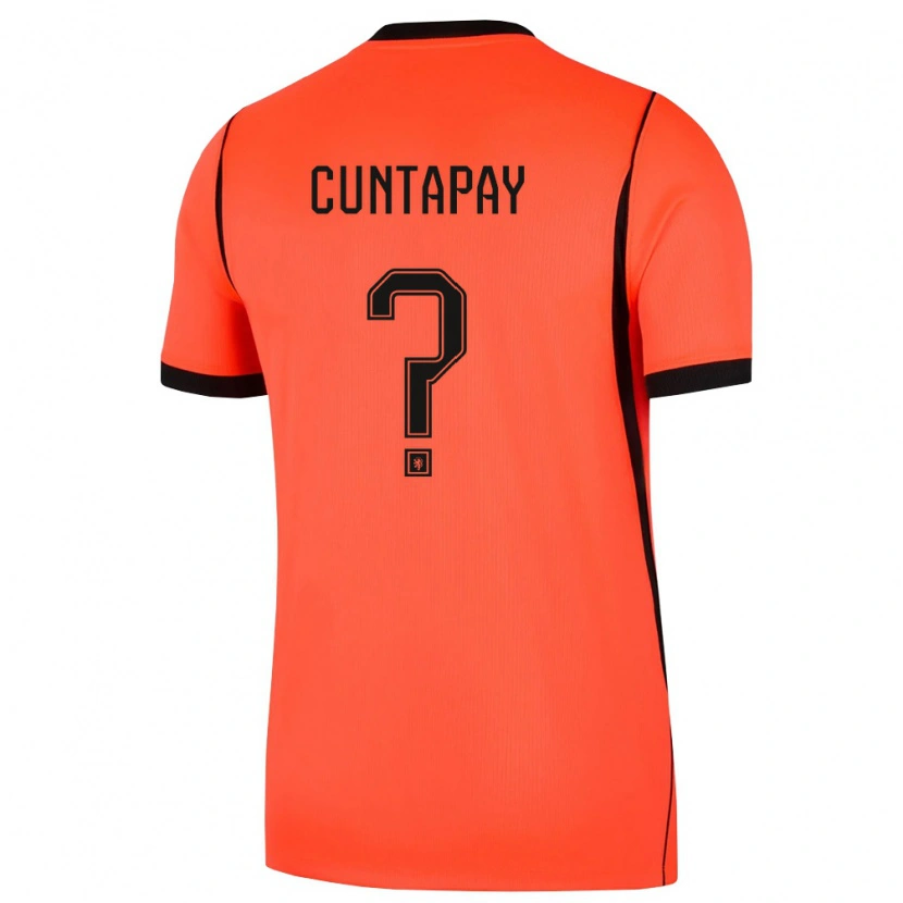 Danxen Hombre Camiseta Países Bajos Sam Cuntapay #0 Naranja Negro 1ª Equipación 26-28 La Camisa