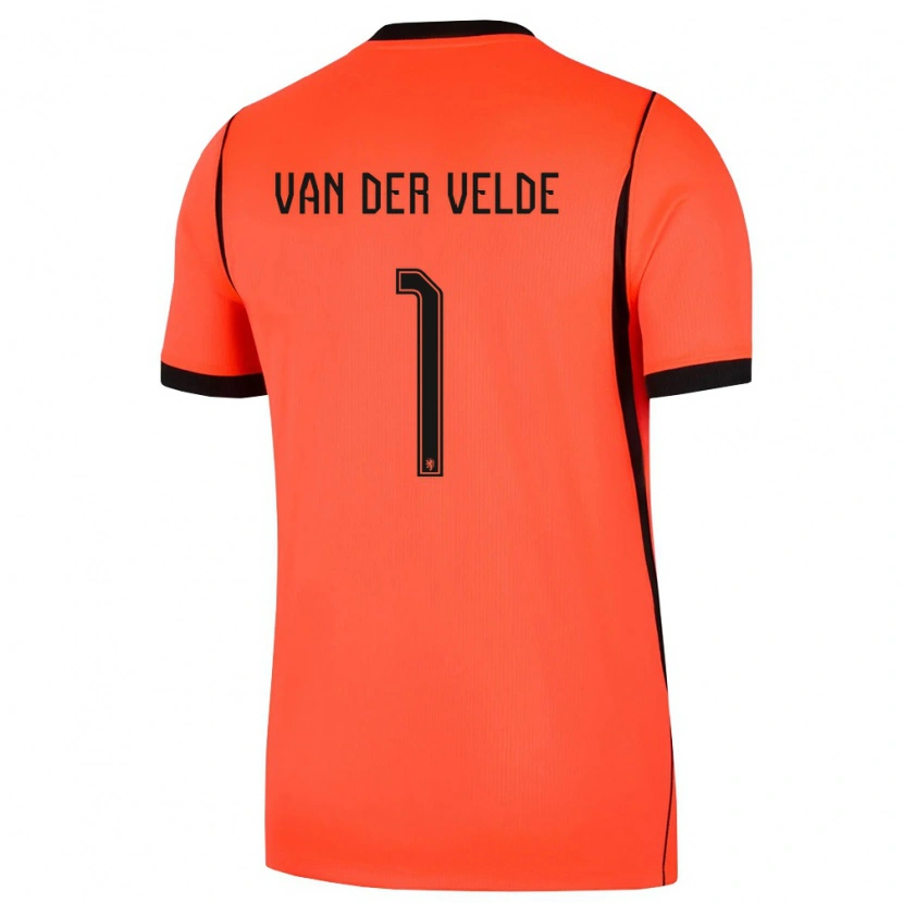 Danxen Hombre Camiseta Países Bajos Valentijn Van Der Velde #1 Naranja Negro 1ª Equipación 26-28 La Camisa