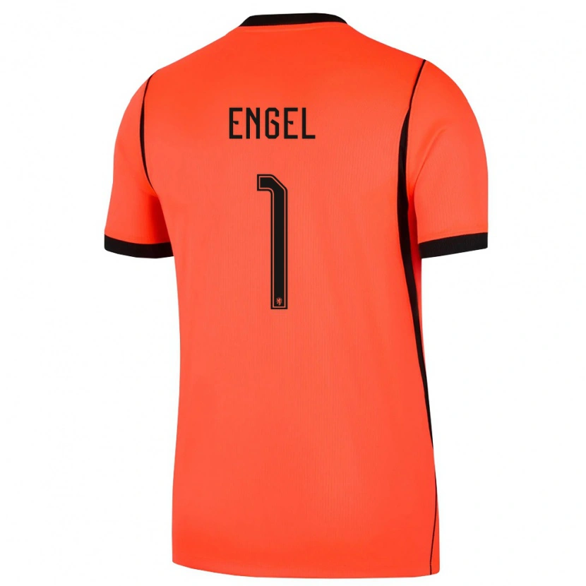 Danxen Hombre Camiseta Países Bajos Mark Engel #1 Naranja Negro 1ª Equipación 26-28 La Camisa