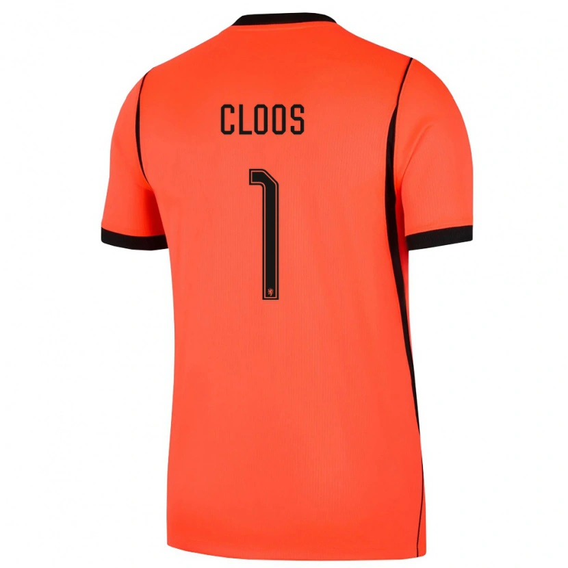 Danxen Hombre Camiseta Países Bajos Cino Cloos #1 Naranja Negro 1ª Equipación 26-28 La Camisa