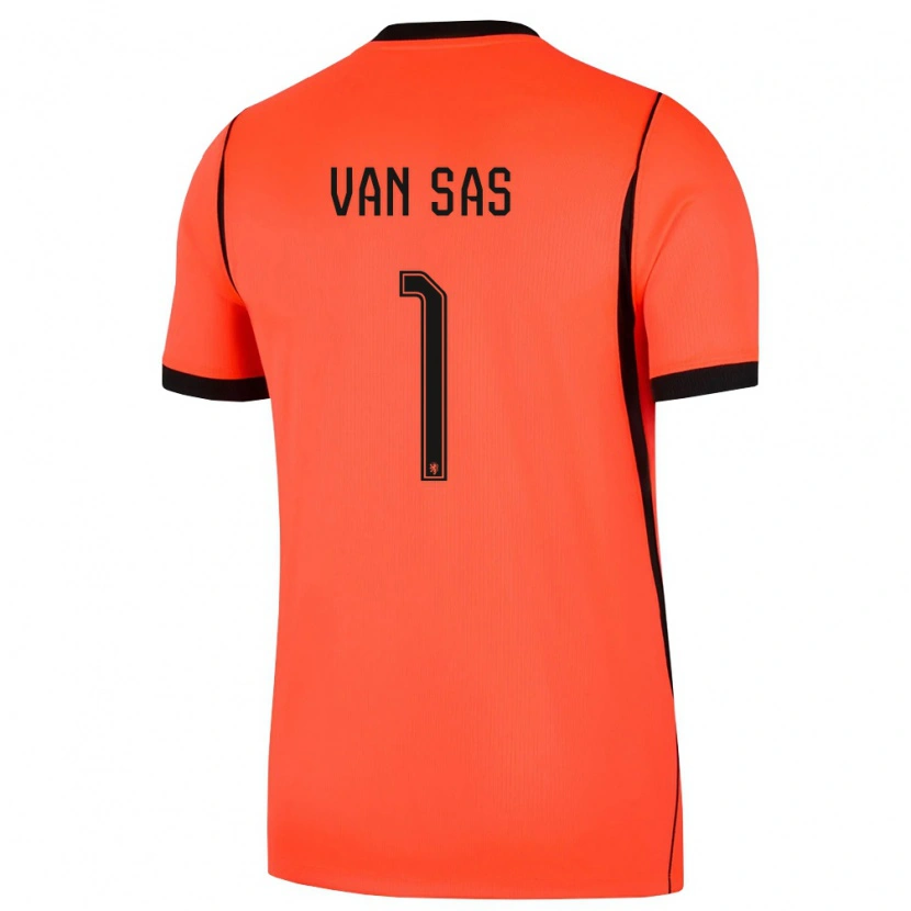 Danxen Hombre Camiseta Países Bajos Mikki Van Sas #1 Naranja Negro 1ª Equipación 26-28 La Camisa