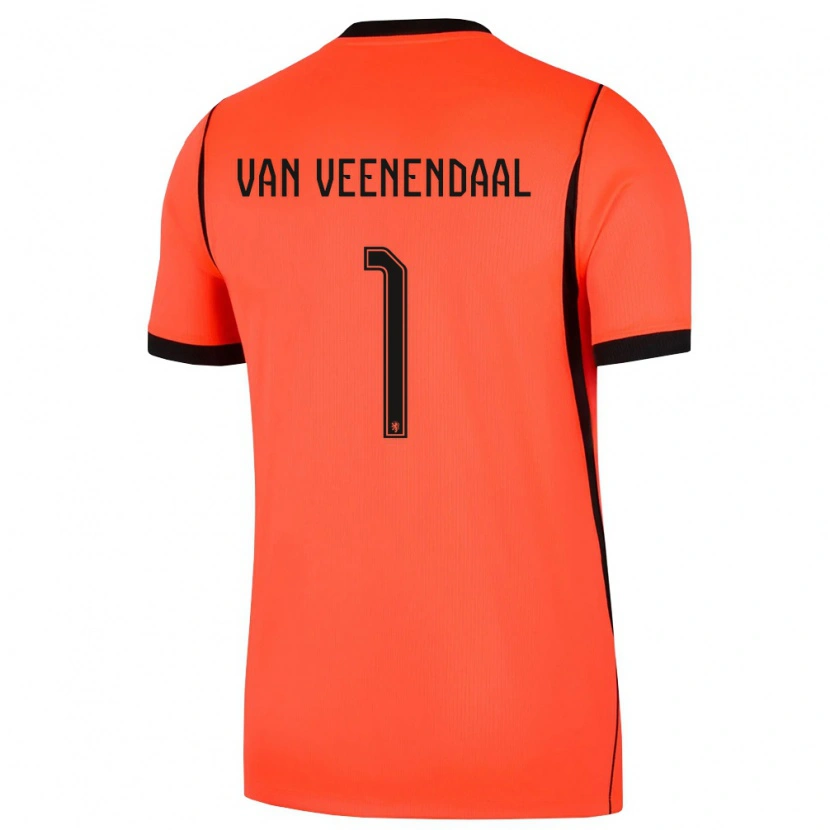 Danxen Hombre Camiseta Países Bajos Sari Van Veenendaal #1 Naranja Negro 1ª Equipación 26-28 La Camisa