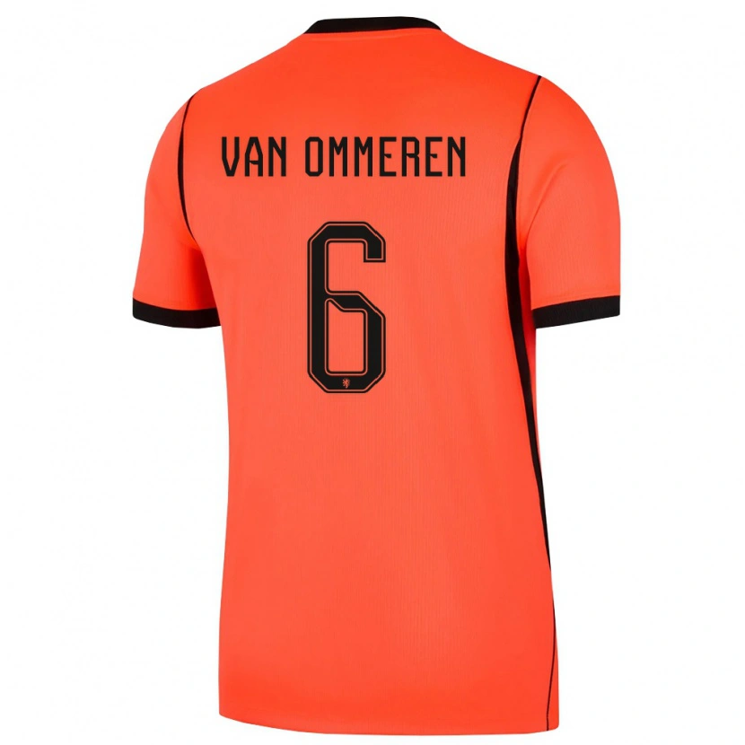 Danxen Hombre Camiseta Países Bajos Jaygo Van Ommeren #6 Naranja Negro 1ª Equipación 26-28 La Camisa