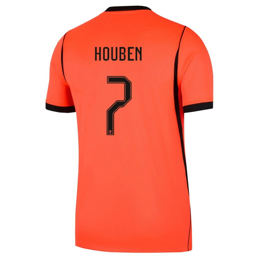 Danxen Hombre Camiseta Países Bajos Iggy Houben #7 Naranja Negro 1ª Equipación 26-28 La Camisa