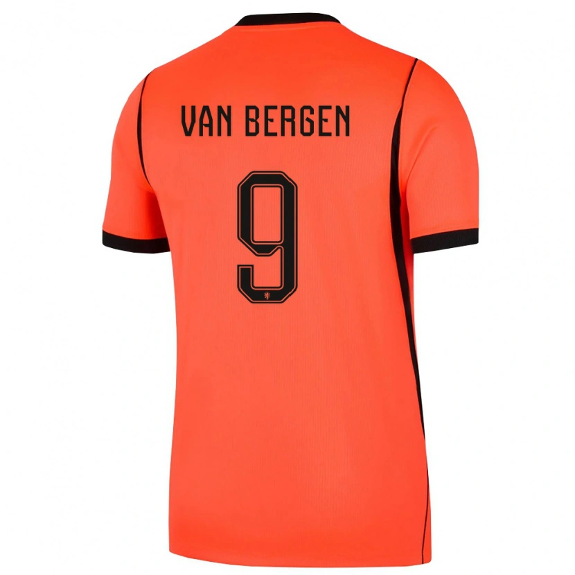 Danxen Hombre Camiseta Países Bajos Thom Van Bergen #9 Naranja Negro 1ª Equipación 26-28 La Camisa