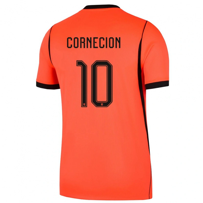Danxen Hombre Camiseta Países Bajos Shuryjano Cornecion #10 Naranja Negro 1ª Equipación 26-28 La Camisa